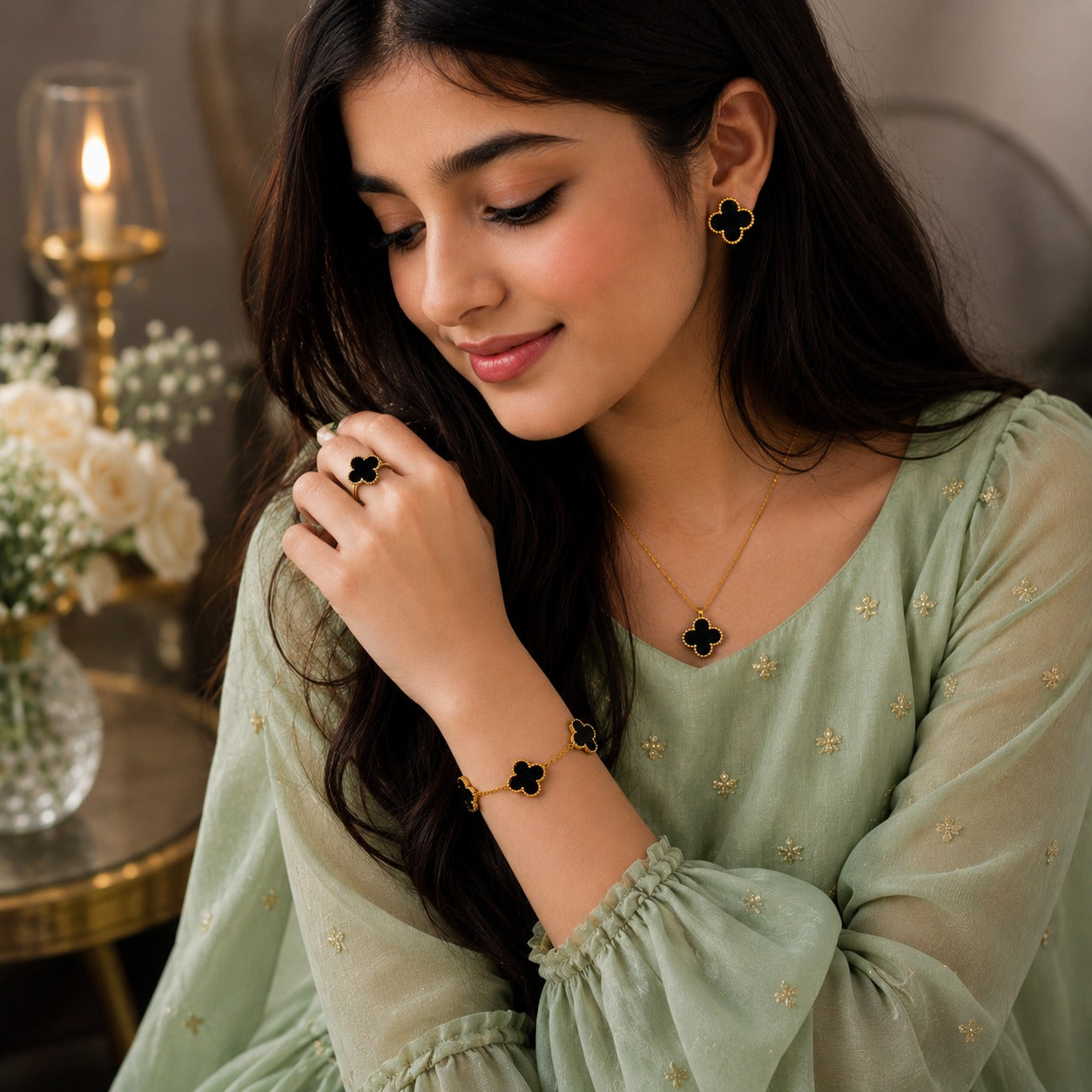 Black-Clover-Jewelry-Set