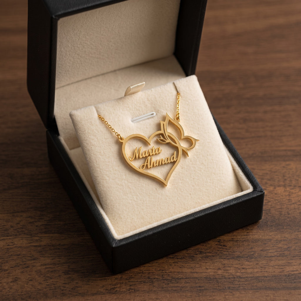 Butterfly-Heart-Name-Necklace-Gold
