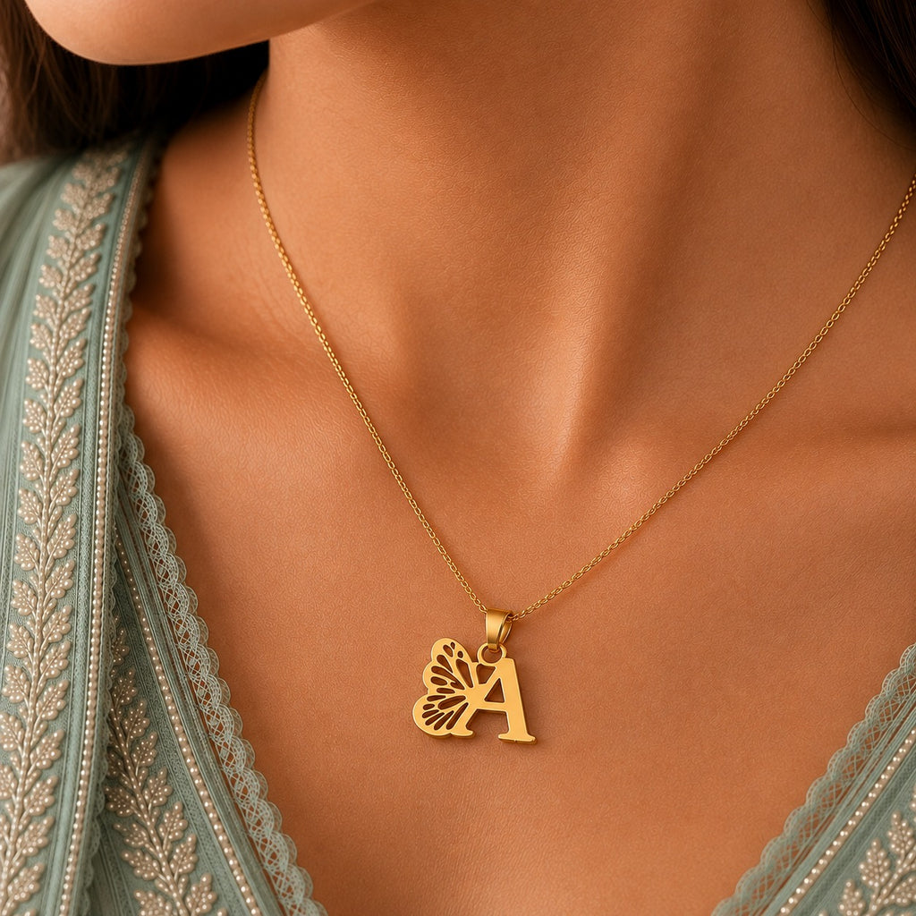 Butterfly Letter Necklace