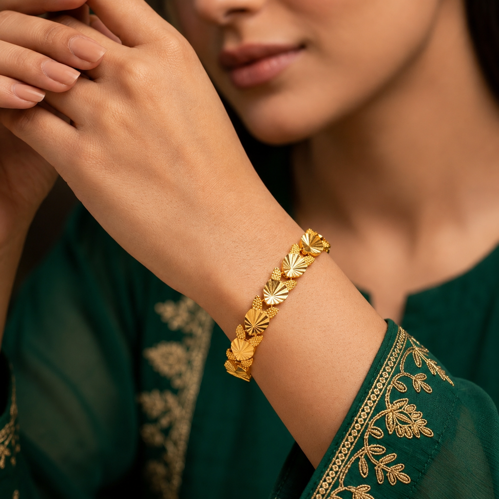 Floral Gold Bracelet The Alabanza