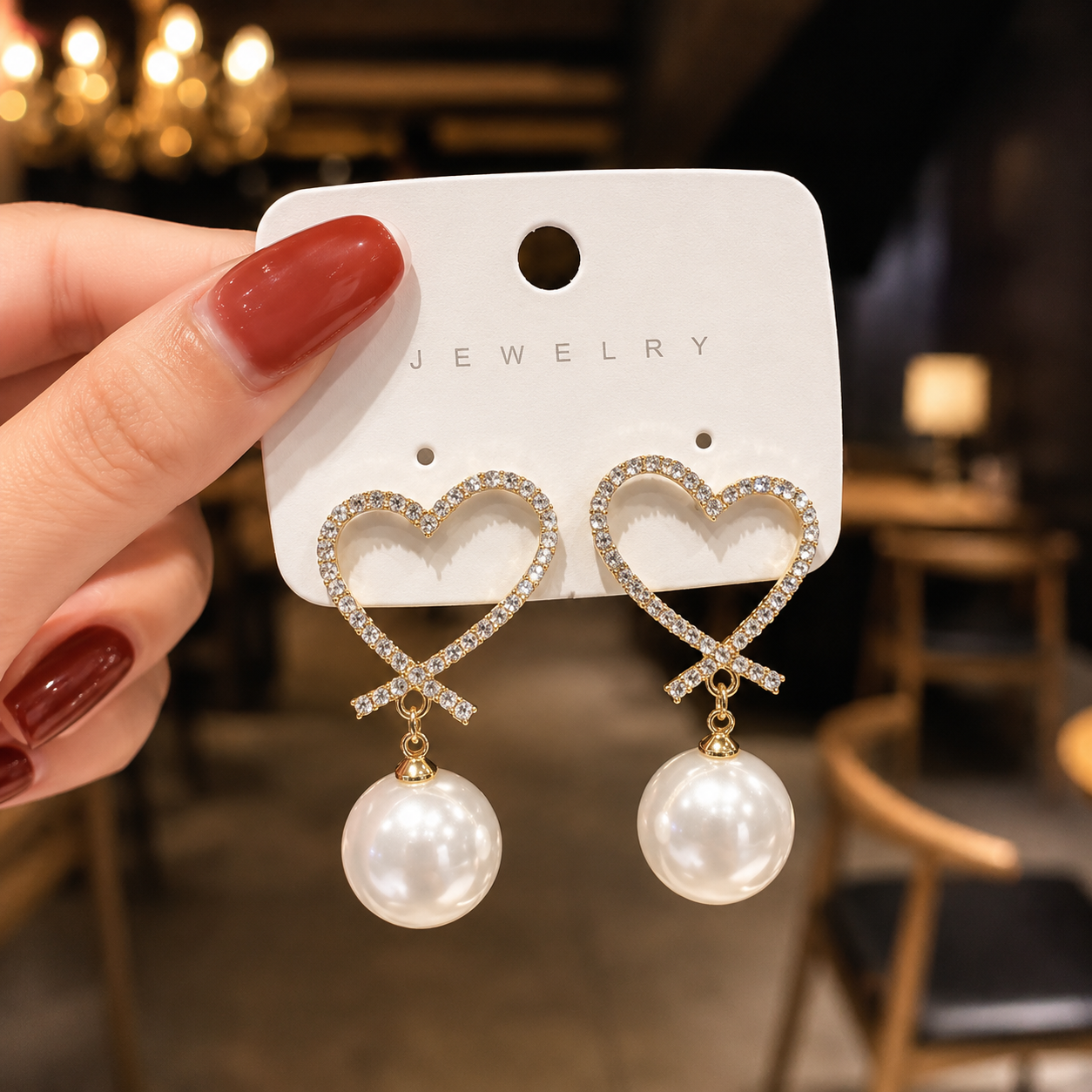Crystal Heart Earrings