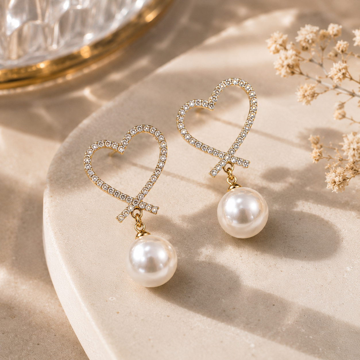 Crystal Heart Earrings