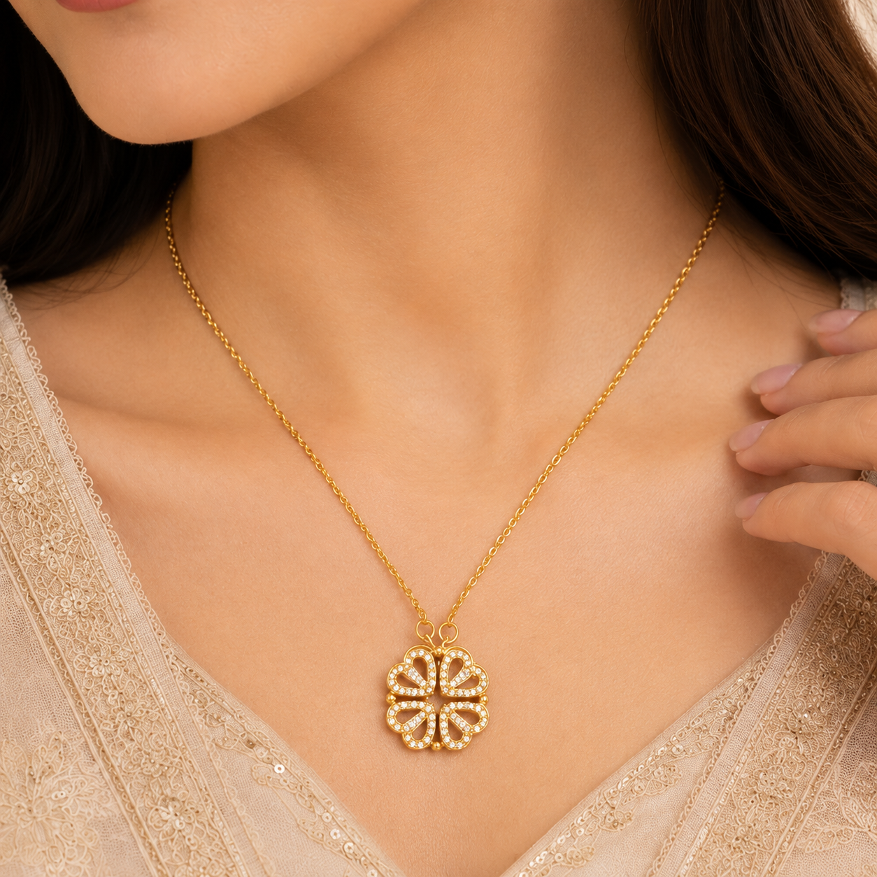 Clover Heart Necklace