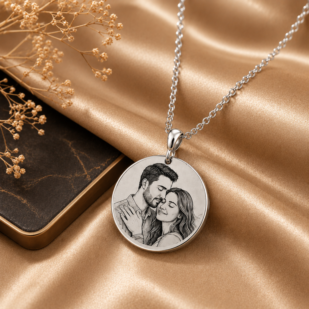 Personalized Photo Coin Necklace