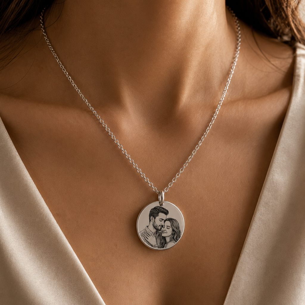Personalized Photo Coin Necklace