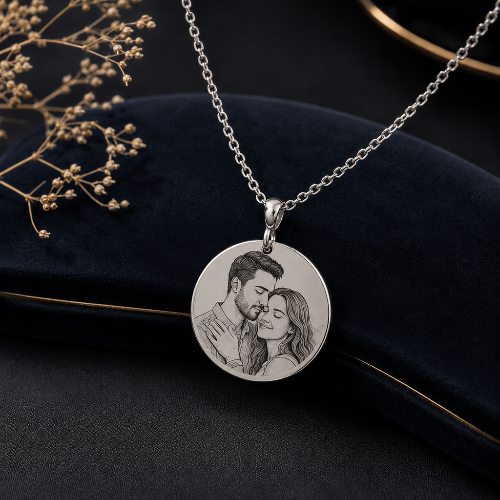 Personalized Photo Coin Necklace