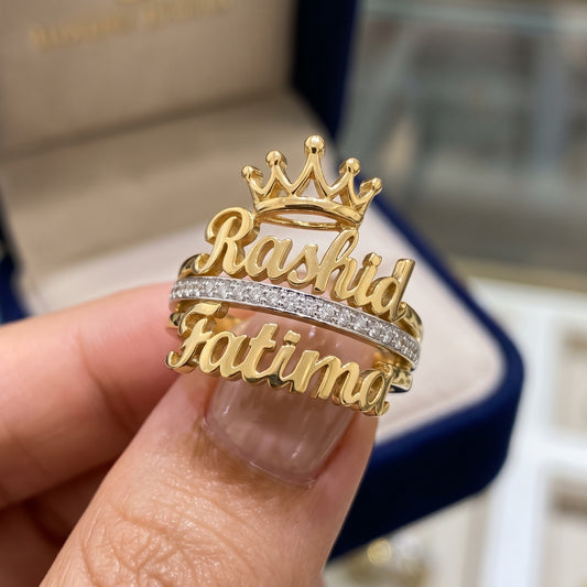 Crown-Style-Couple-Name-Rings