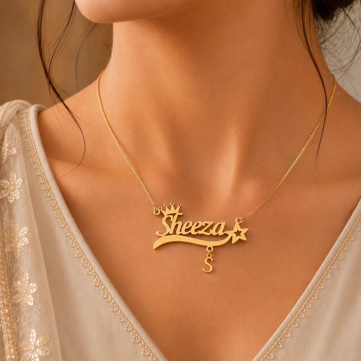 Crown Name Necklace