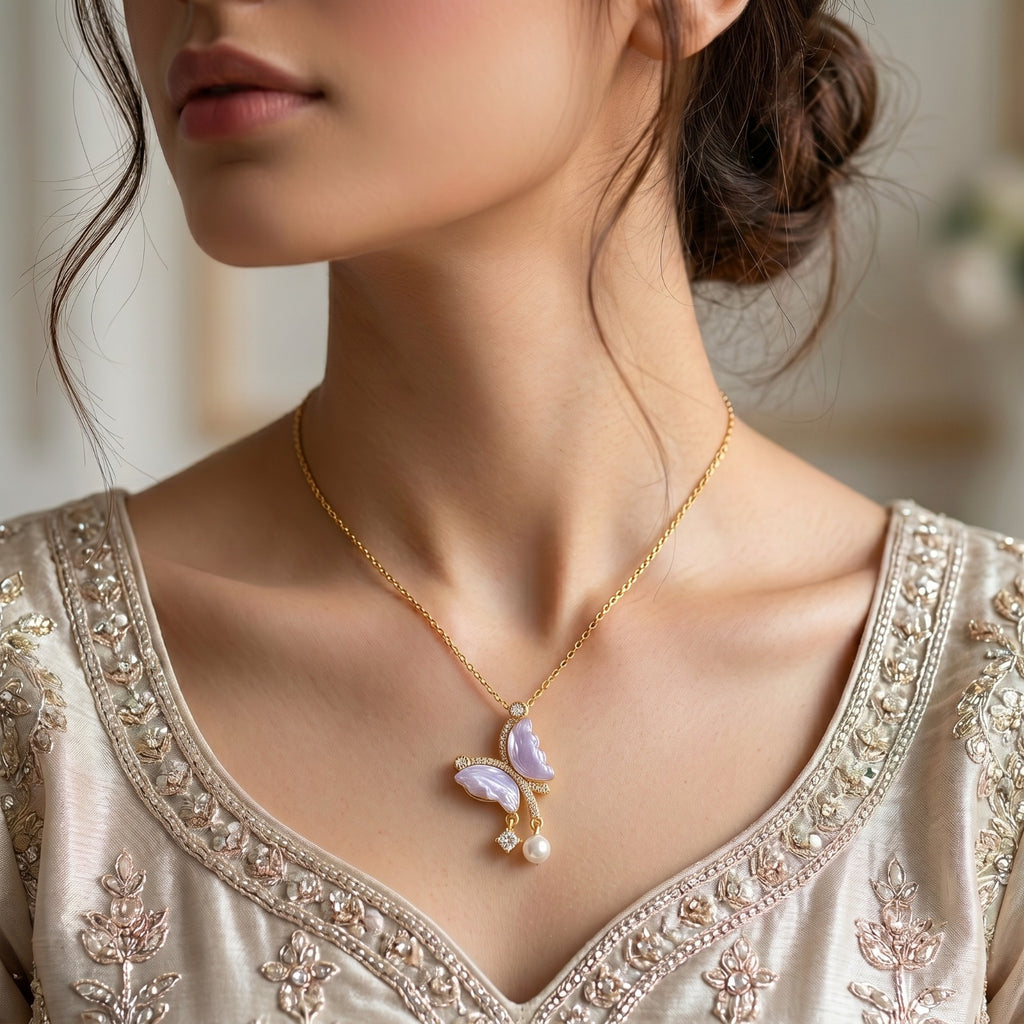 Dark Blue-Butterfly-Necklace