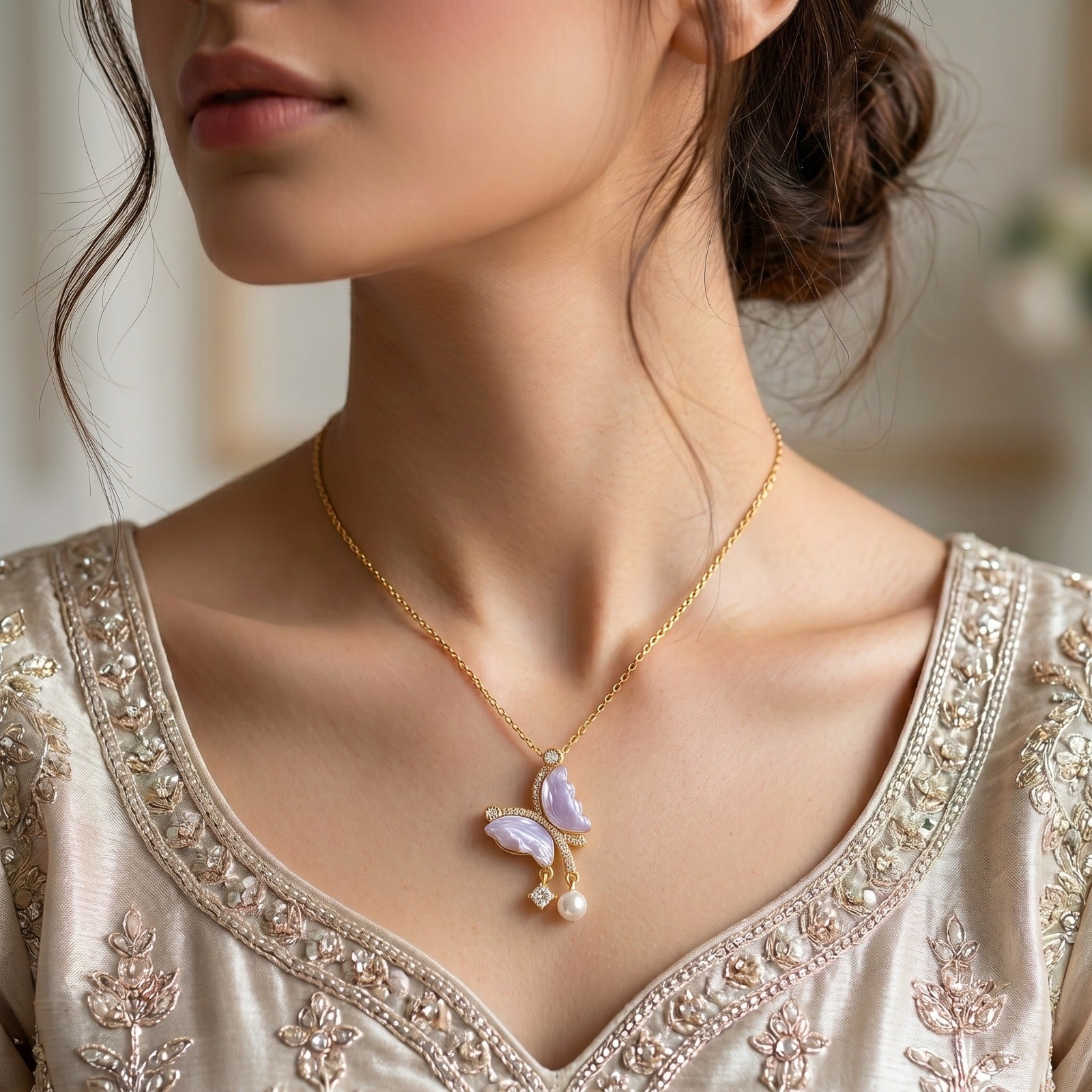 Dark Blue-Butterfly-Necklace