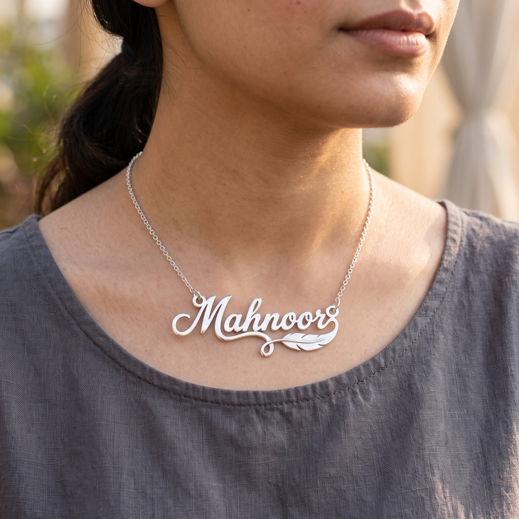 Feather-Name-Pendant-Silver