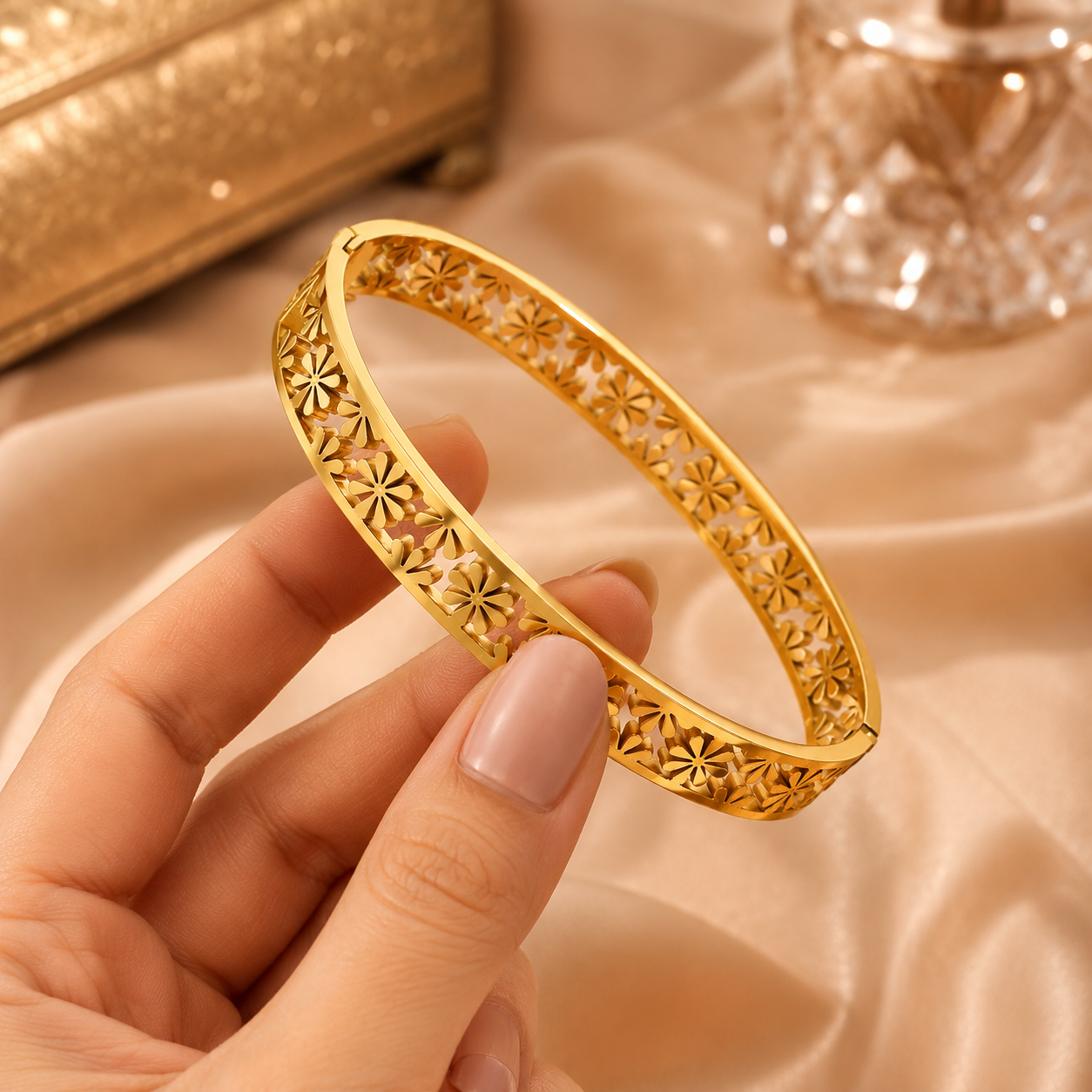 Floral Gold Bangles