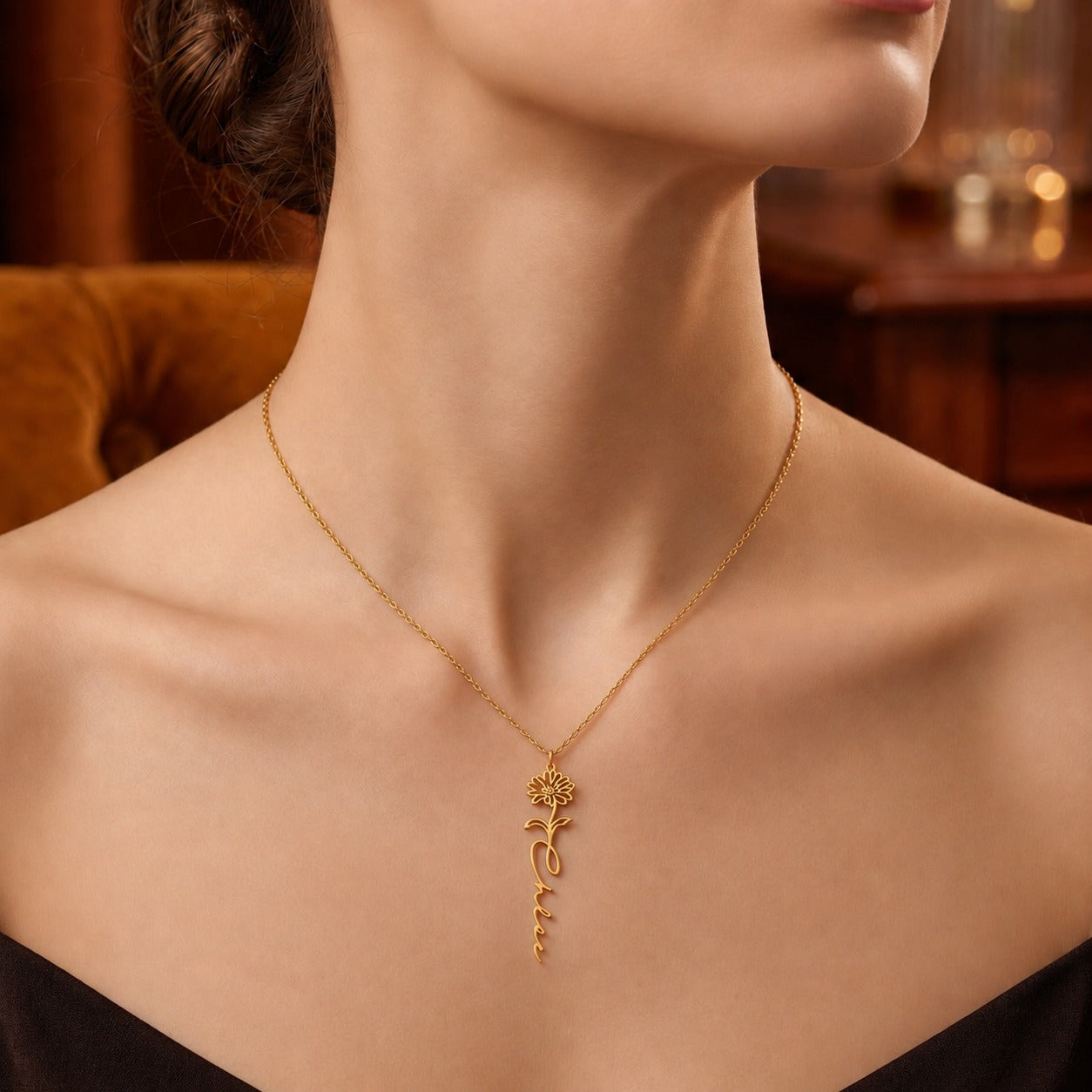 Flower Name Necklace