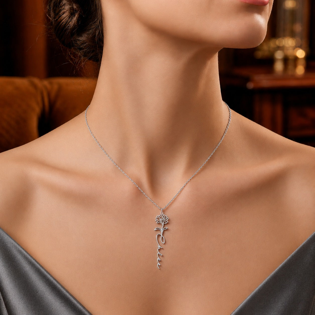 Flower Name Necklace