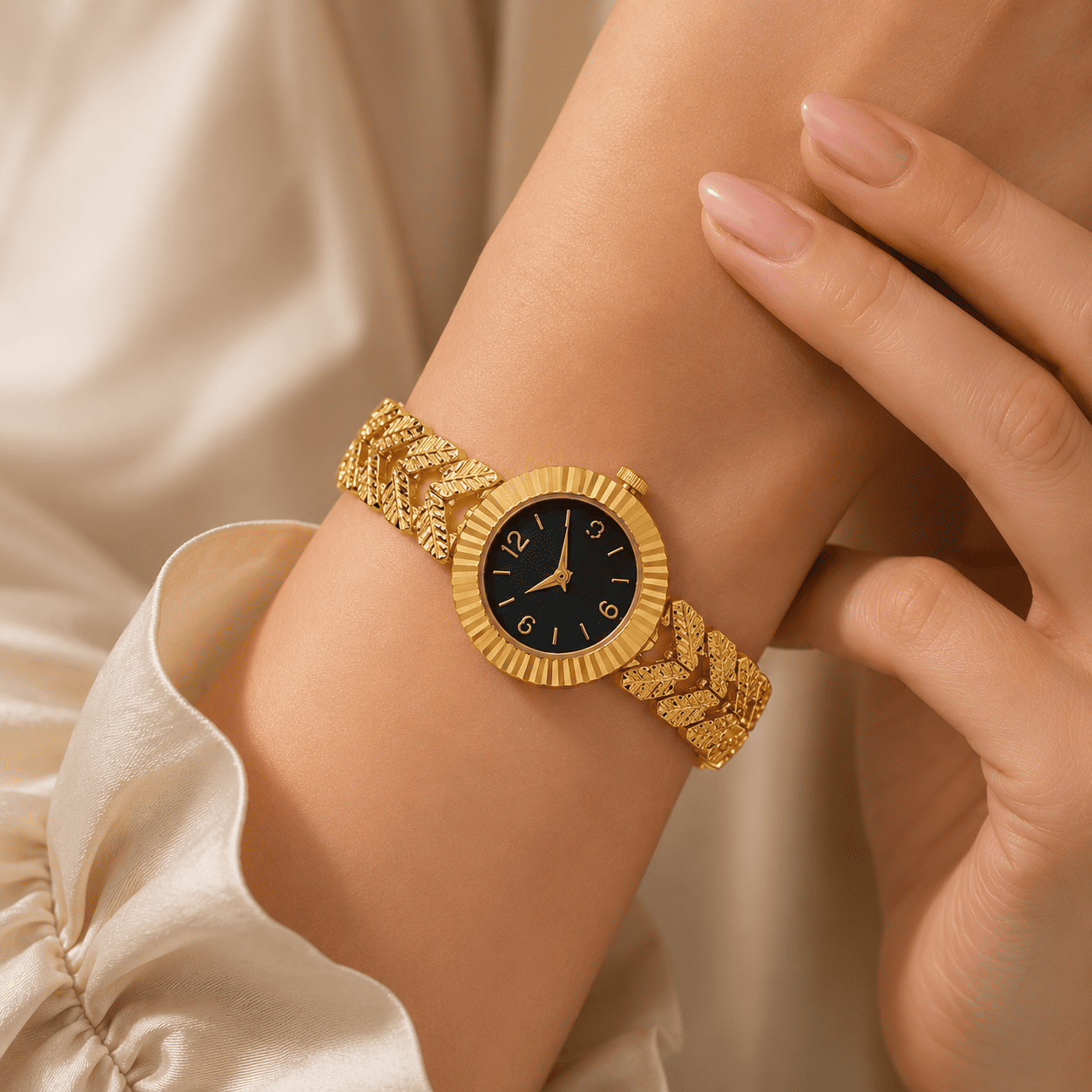 Gold Watch Bangle