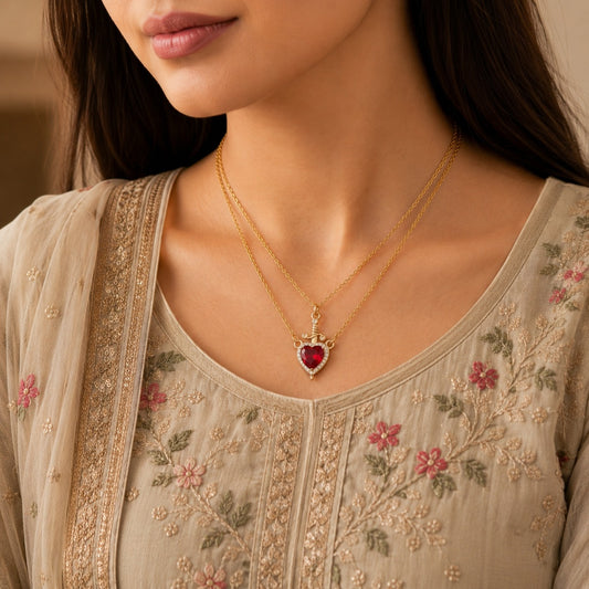 Heart & Sword Couple Necklaces