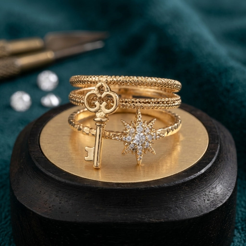 Key-Star-Rings-Gold