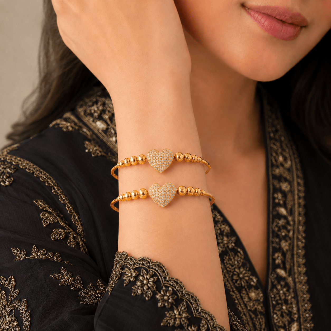 Luxury Heart Bangles