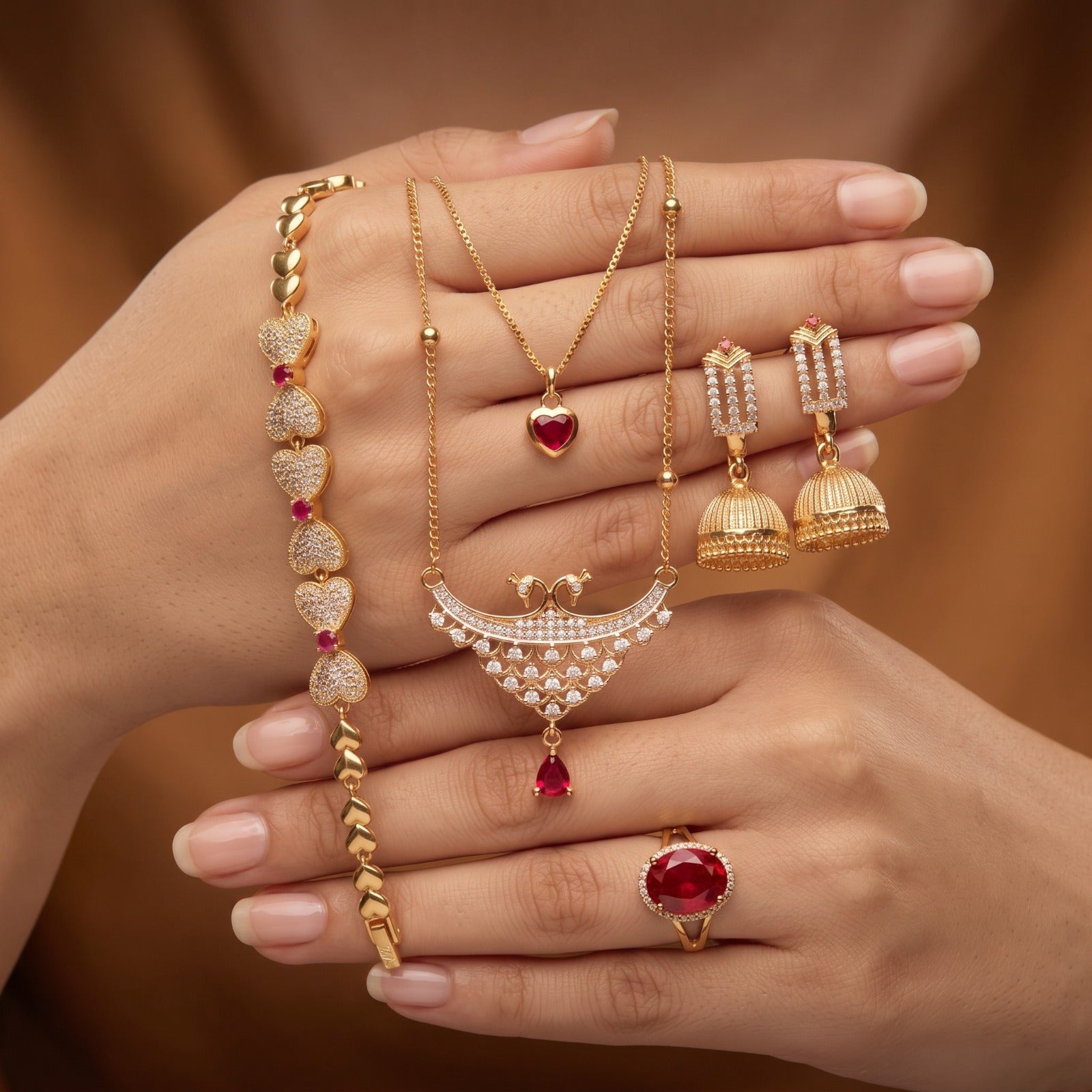 Maroon-Noir-Elegance-Jewelry-Set 