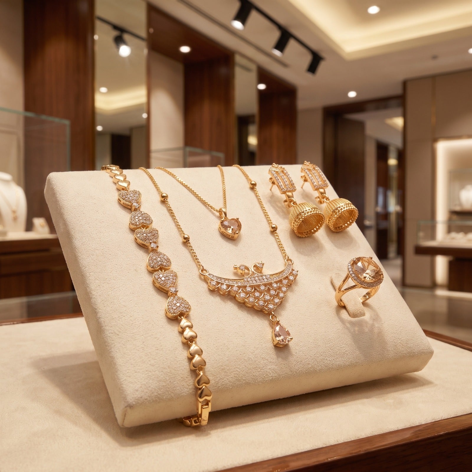 Noir-Elegance Jewelry Set Gold
