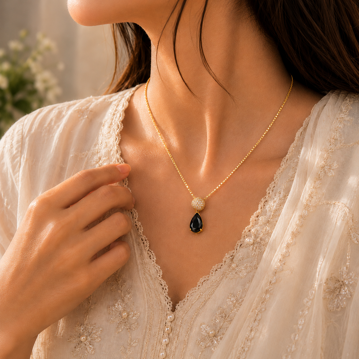 Pearl Stone Necklace.