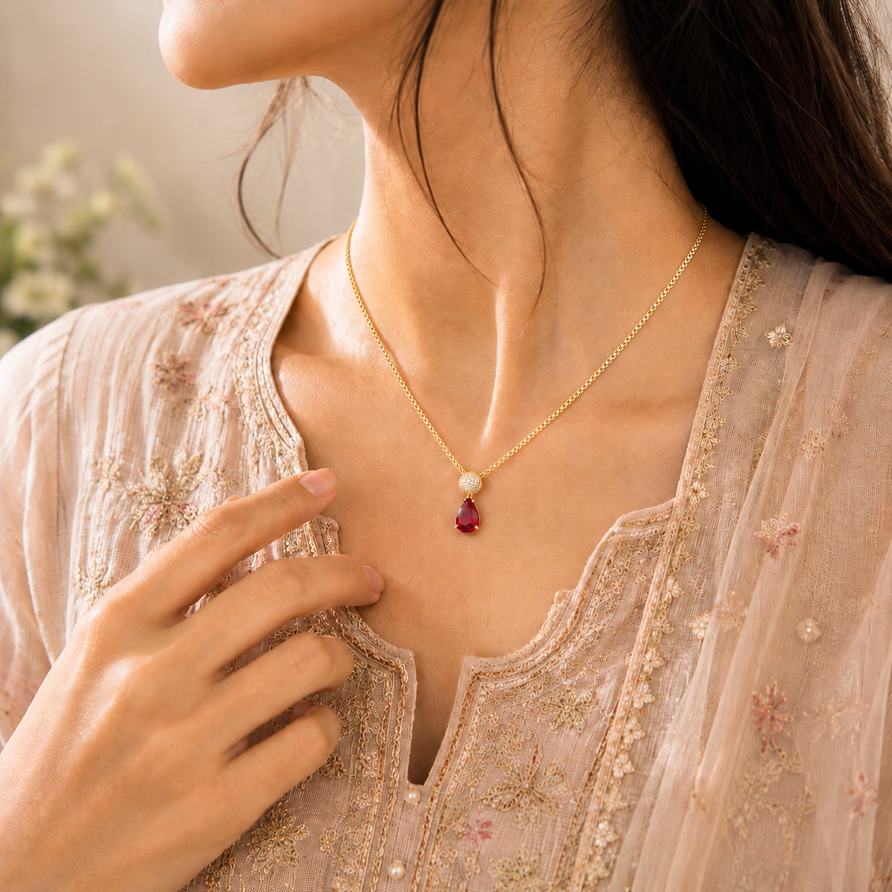 Pearl Stone Necklace