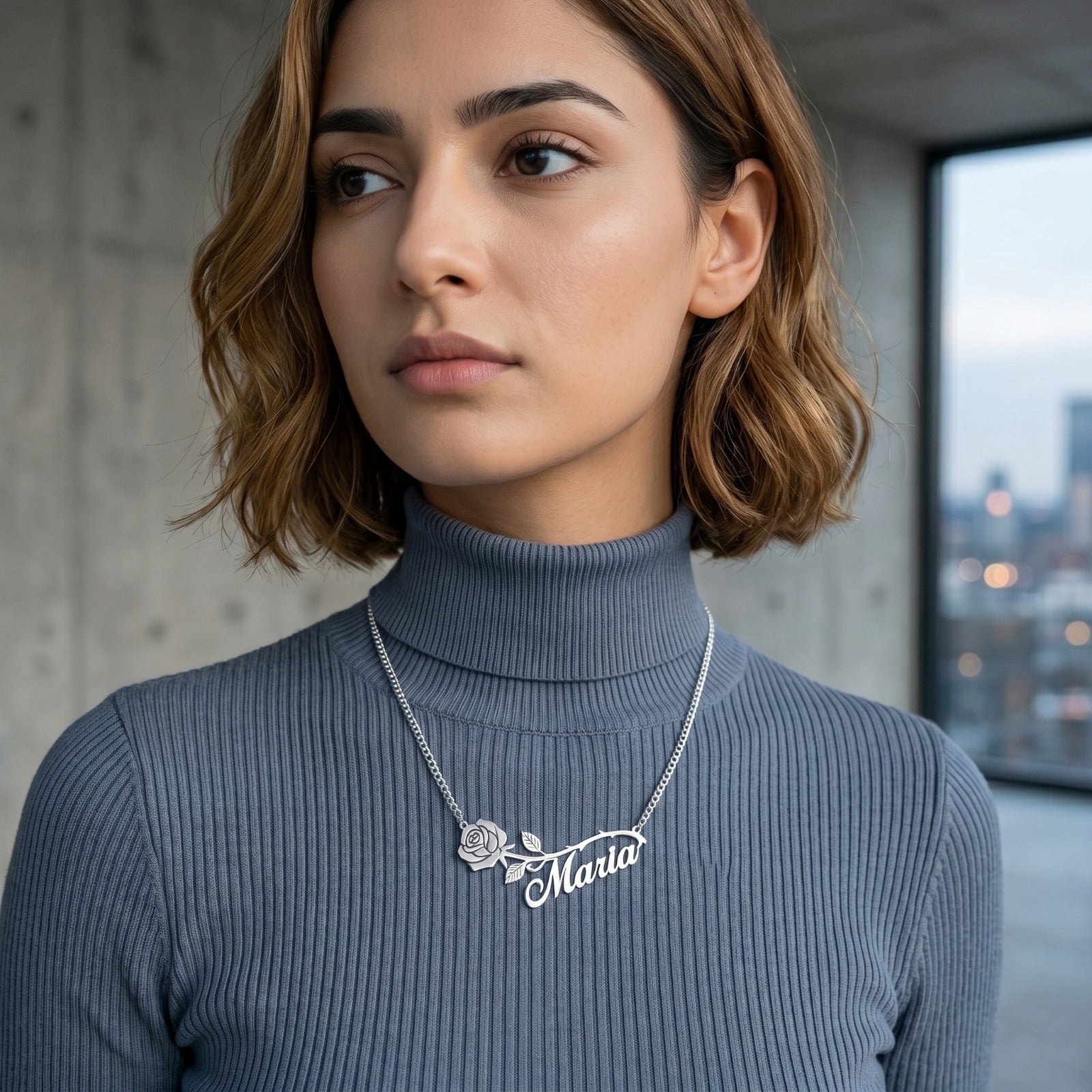 Personalized-Necklace-Rose-Name-Silver