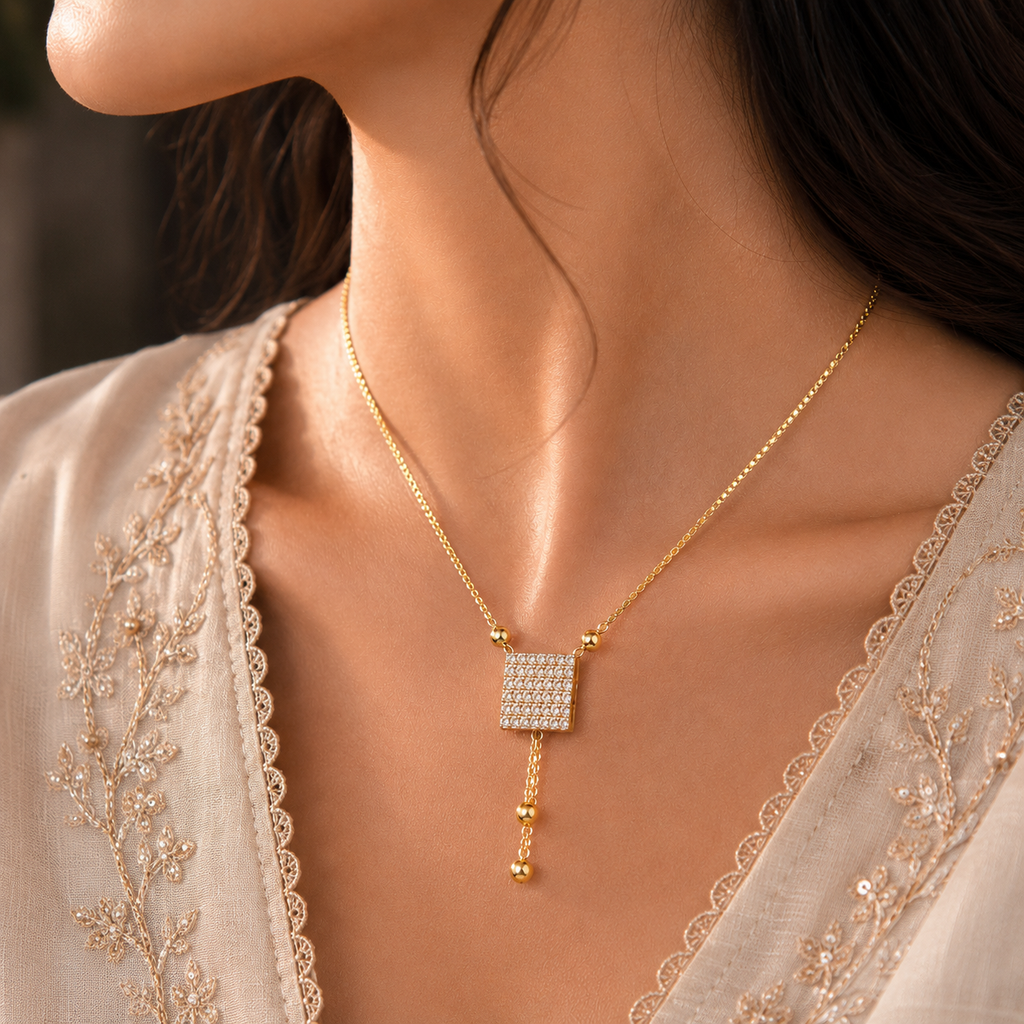Square Crystal Necklace