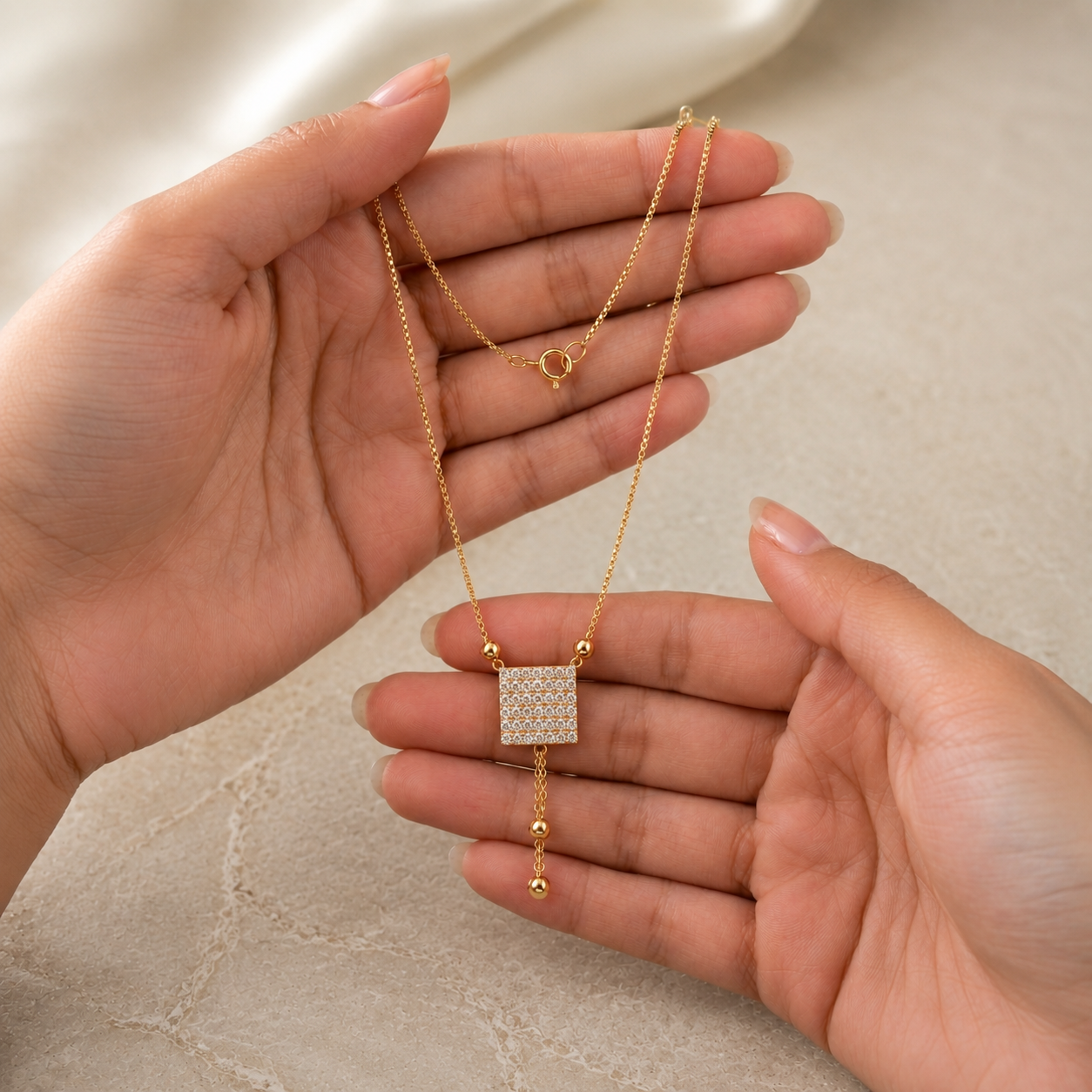 Square Crystal Necklaces