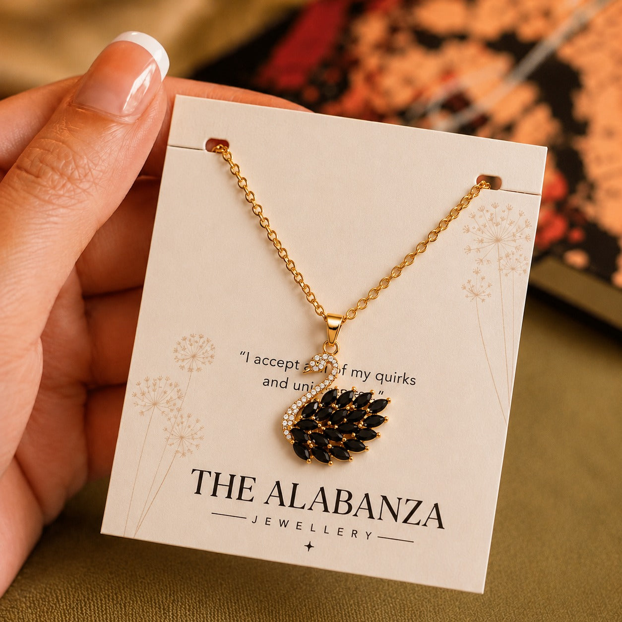 Swan-Necklace-Black