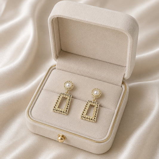 Golden Aura Pearl Earrings The Alabanza